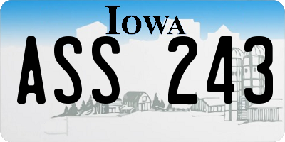 IA license plate ASS243