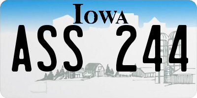 IA license plate ASS244