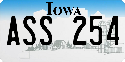IA license plate ASS254