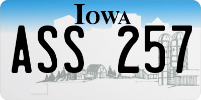 IA license plate ASS257
