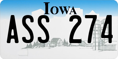 IA license plate ASS274