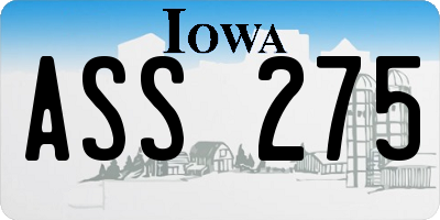 IA license plate ASS275