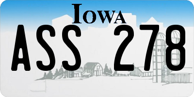 IA license plate ASS278