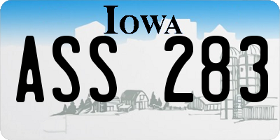 IA license plate ASS283