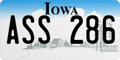 IA license plate ASS286