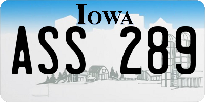IA license plate ASS289