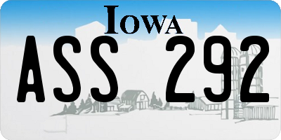 IA license plate ASS292