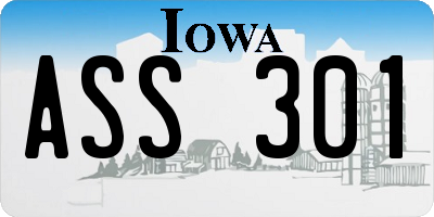 IA license plate ASS301