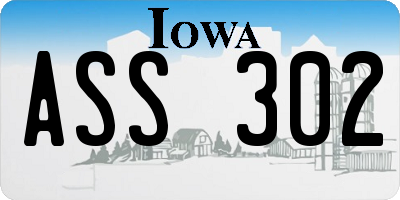 IA license plate ASS302