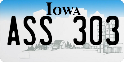 IA license plate ASS303