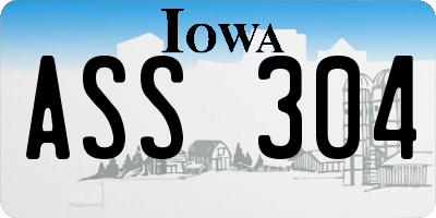 IA license plate ASS304