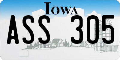 IA license plate ASS305