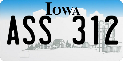 IA license plate ASS312