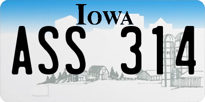 IA license plate ASS314