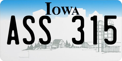 IA license plate ASS315