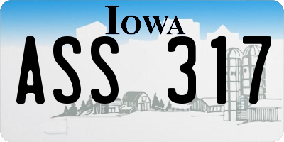 IA license plate ASS317