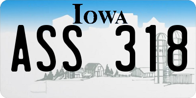 IA license plate ASS318