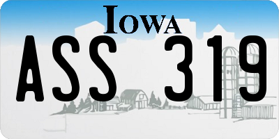 IA license plate ASS319
