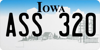 IA license plate ASS320