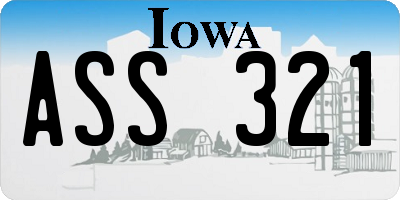IA license plate ASS321