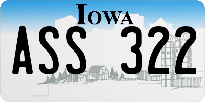 IA license plate ASS322