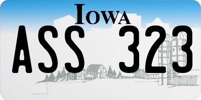 IA license plate ASS323