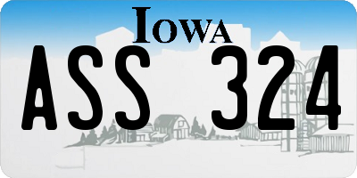 IA license plate ASS324