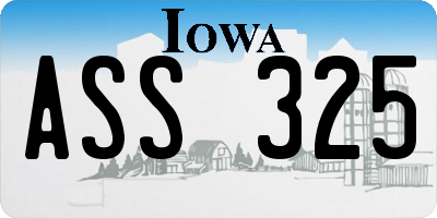IA license plate ASS325