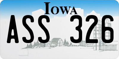 IA license plate ASS326