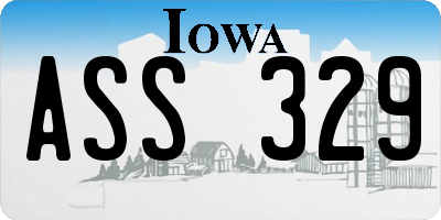 IA license plate ASS329