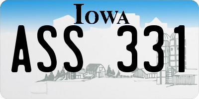 IA license plate ASS331