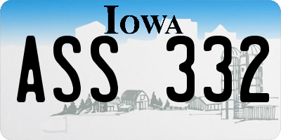 IA license plate ASS332