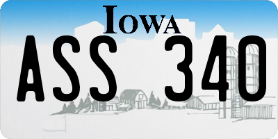 IA license plate ASS340