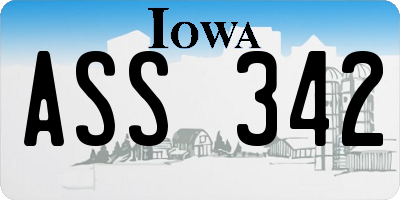 IA license plate ASS342