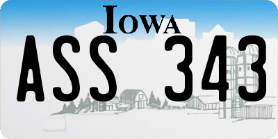 IA license plate ASS343