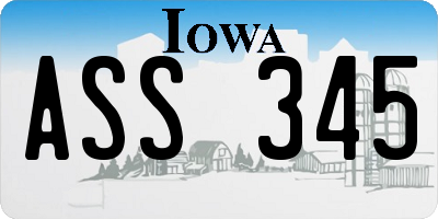 IA license plate ASS345