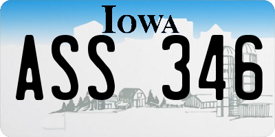 IA license plate ASS346