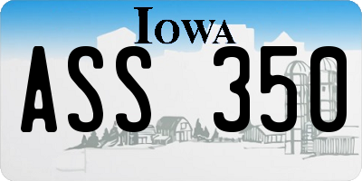 IA license plate ASS350