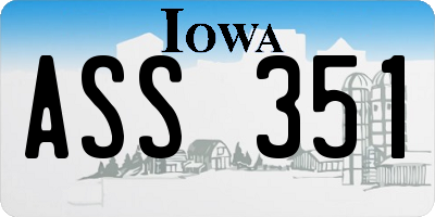 IA license plate ASS351