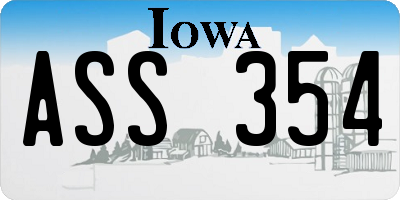 IA license plate ASS354