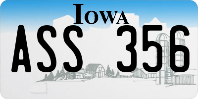 IA license plate ASS356