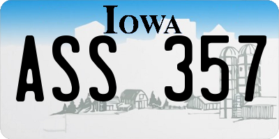 IA license plate ASS357