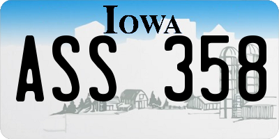IA license plate ASS358