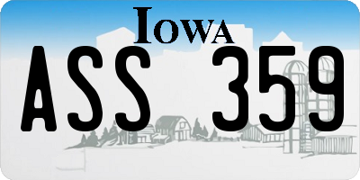 IA license plate ASS359