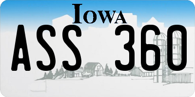 IA license plate ASS360
