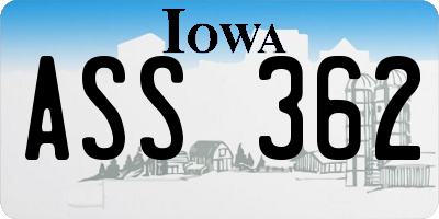 IA license plate ASS362