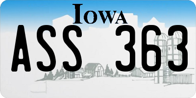 IA license plate ASS363