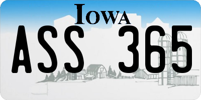 IA license plate ASS365