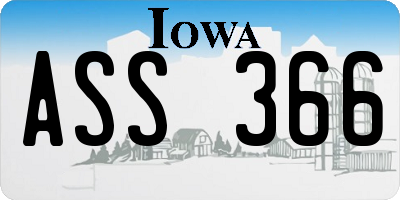 IA license plate ASS366