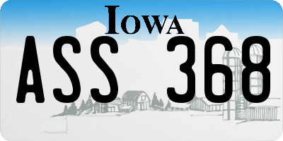 IA license plate ASS368